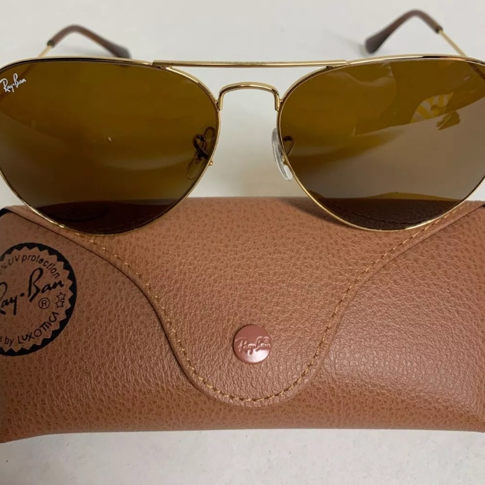 Ray-Ban Aviator Sunglasses RB3025 58-14mm Gold Frame & Brown Lenses 001/33Unisex